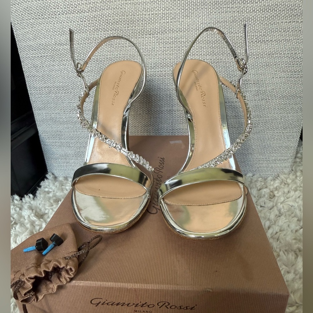 Gianvito Rossi Metallic Silver Heels